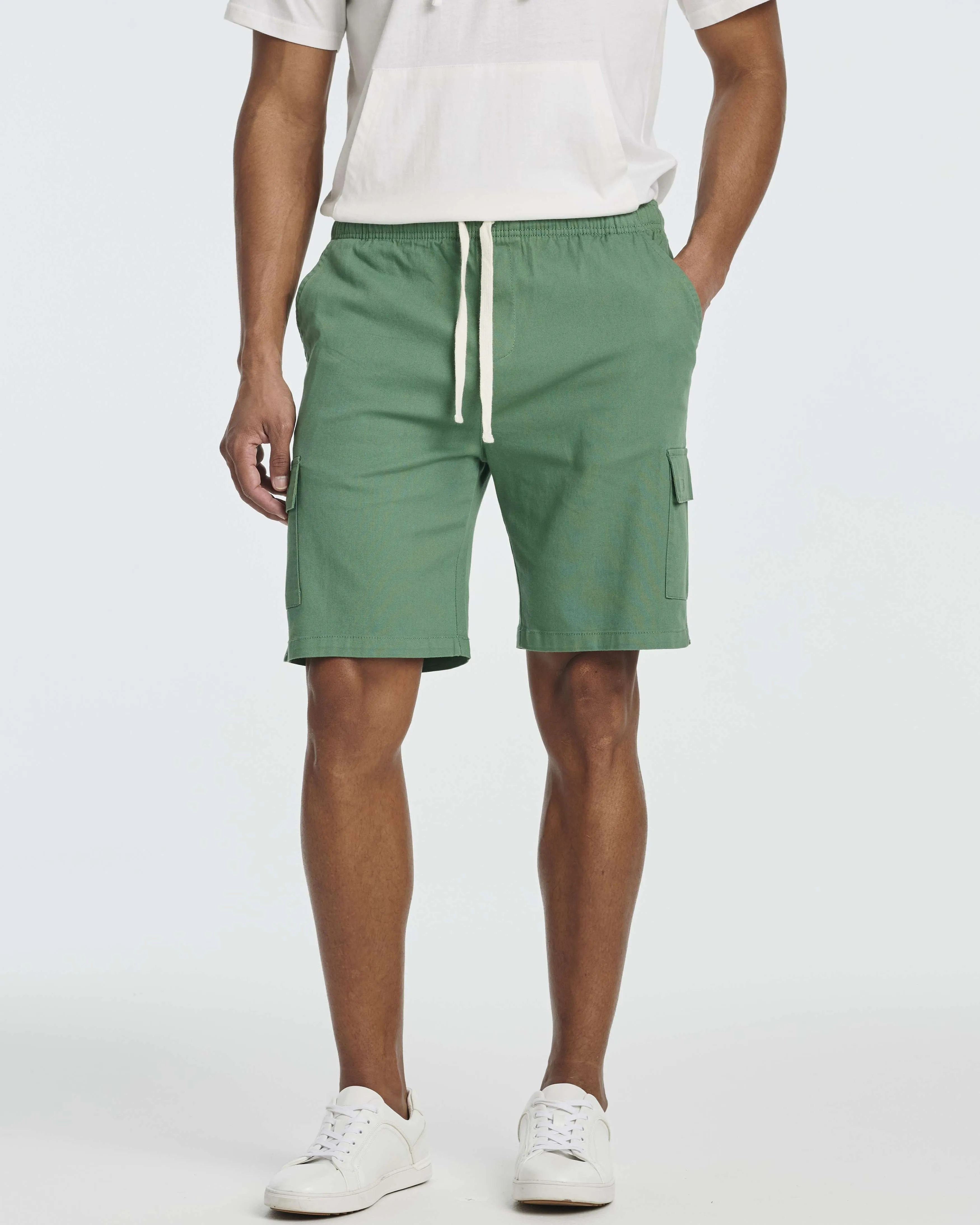 3 Pack: Men's 9 Elastic Waistband Cargo Shorts