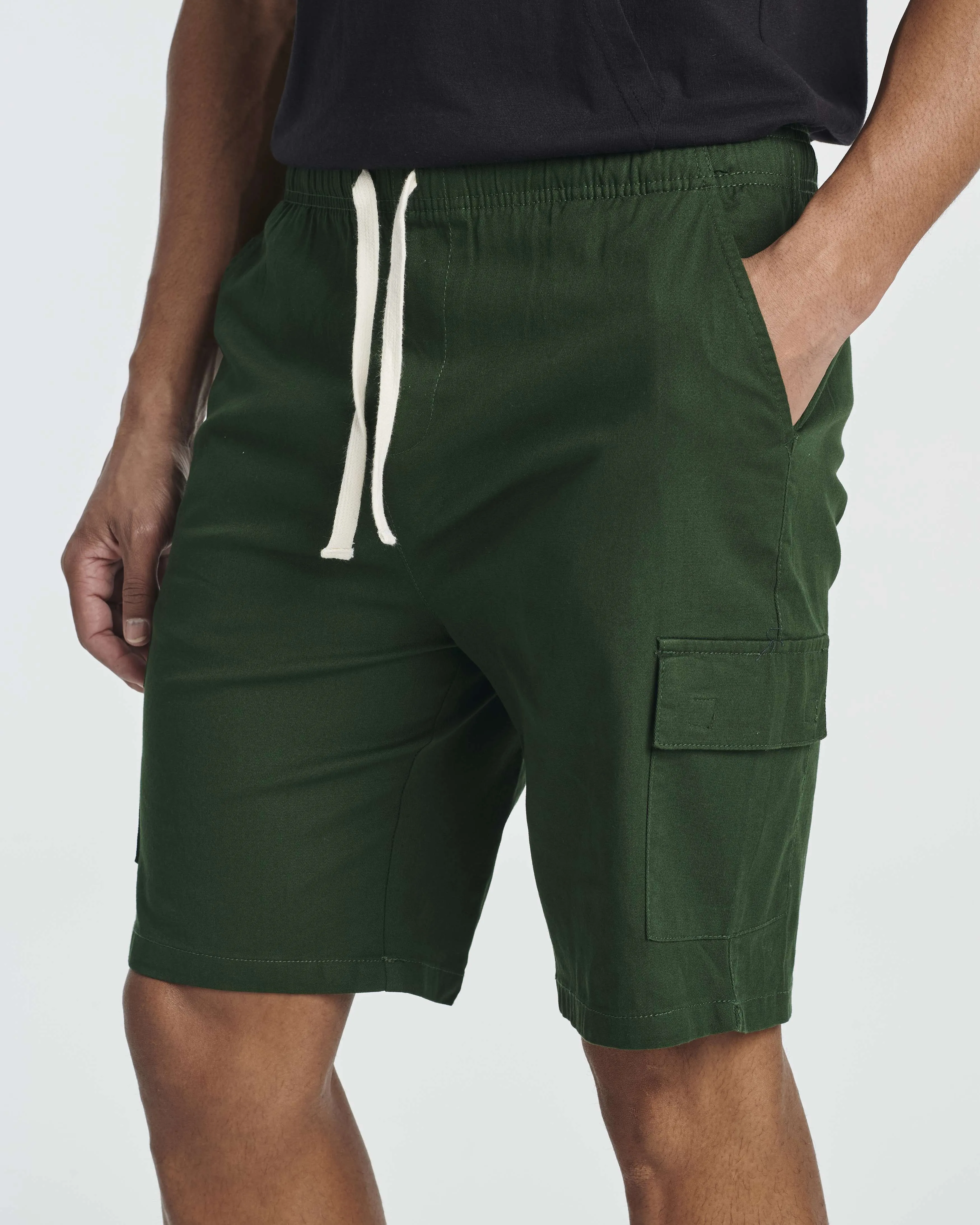 3 Pack: Men's 9 Elastic Waistband Cargo Shorts