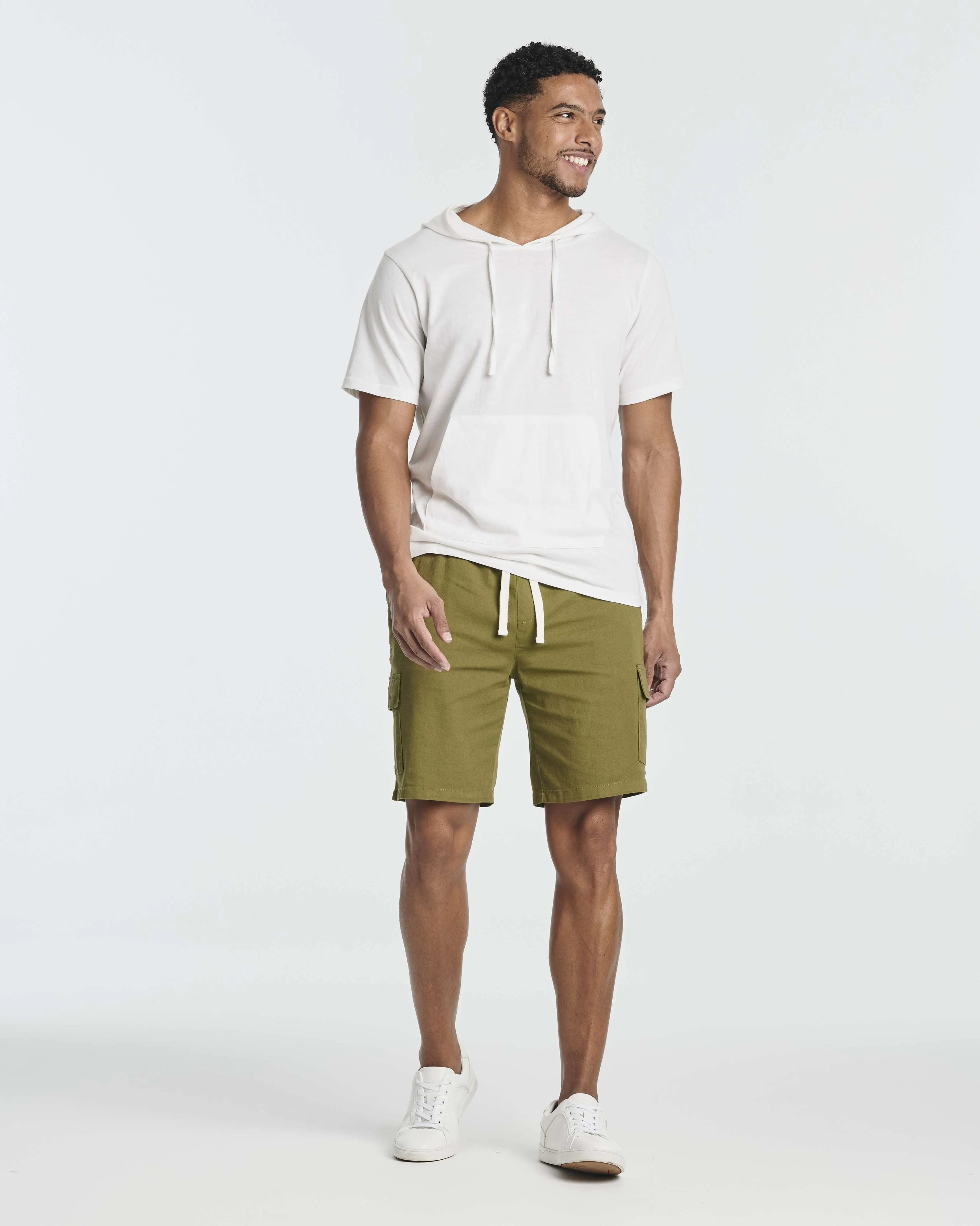 3 Pack: Men's 9 Elastic Waistband Cargo Shorts