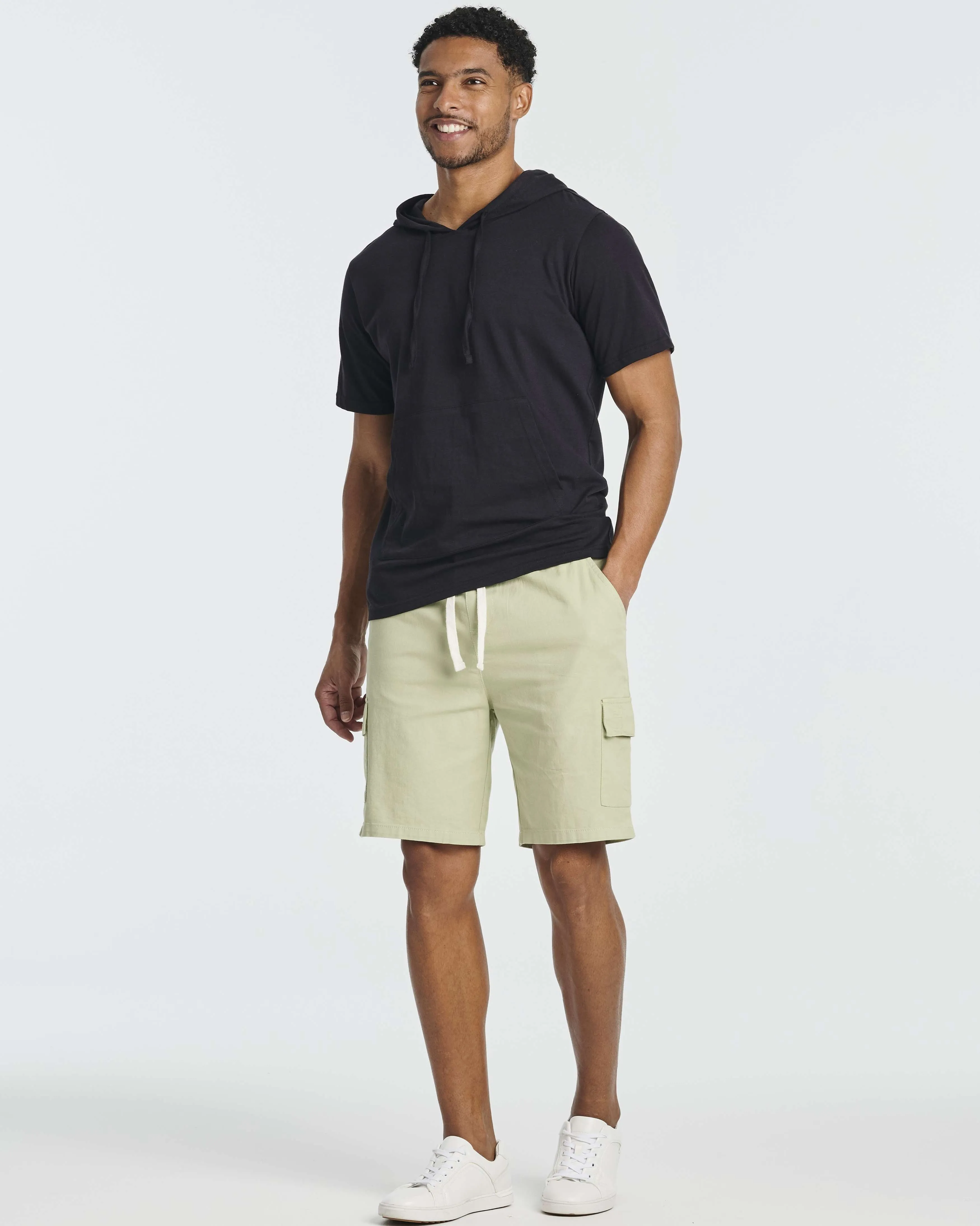 3 Pack: Men's 9 Elastic Waistband Cargo Shorts