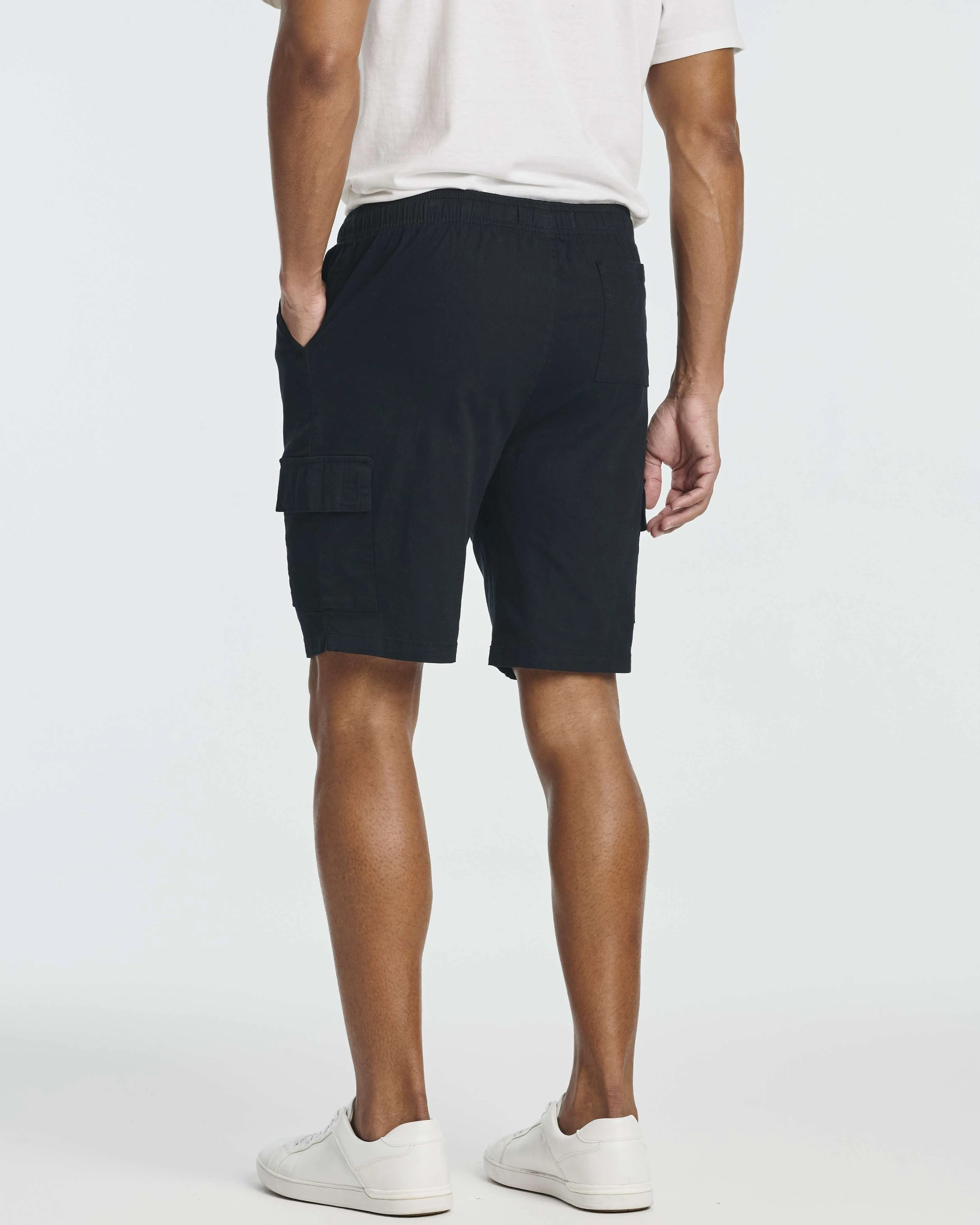 3 Pack: Men's 9 Elastic Waistband Cargo Shorts