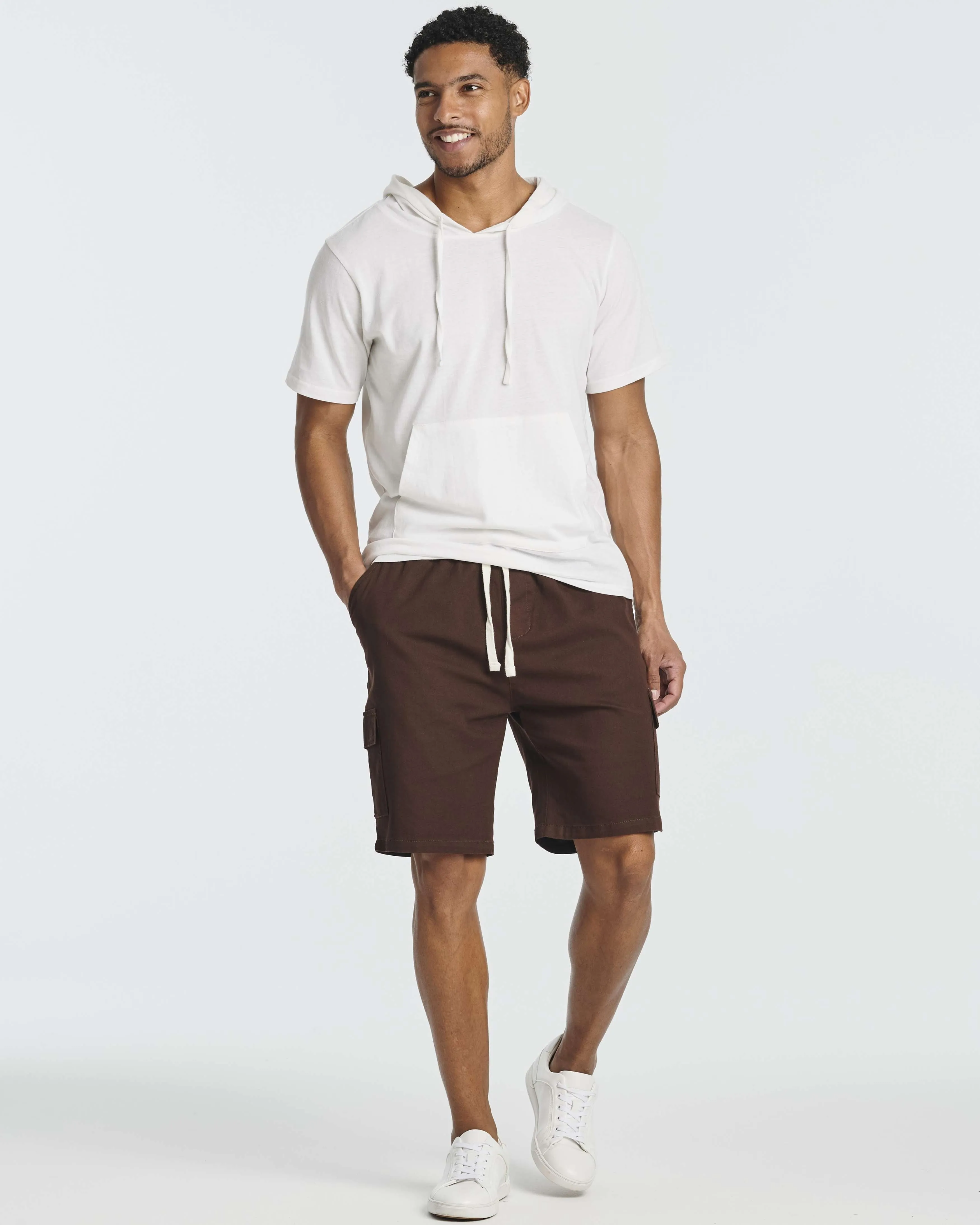 3 Pack: Men's 9 Elastic Waistband Cargo Shorts