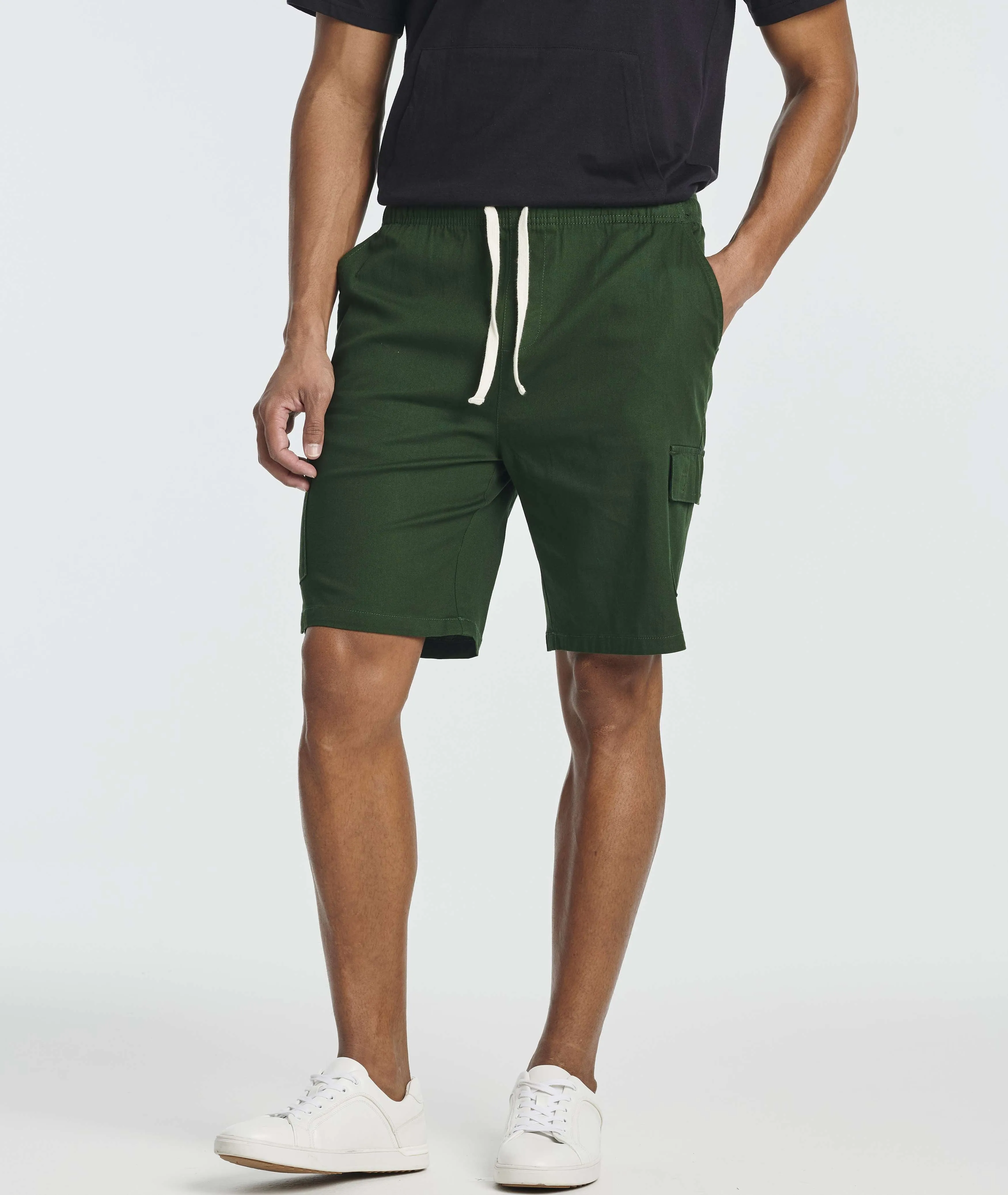 3 Pack: Men's 9 Elastic Waistband Cargo Shorts