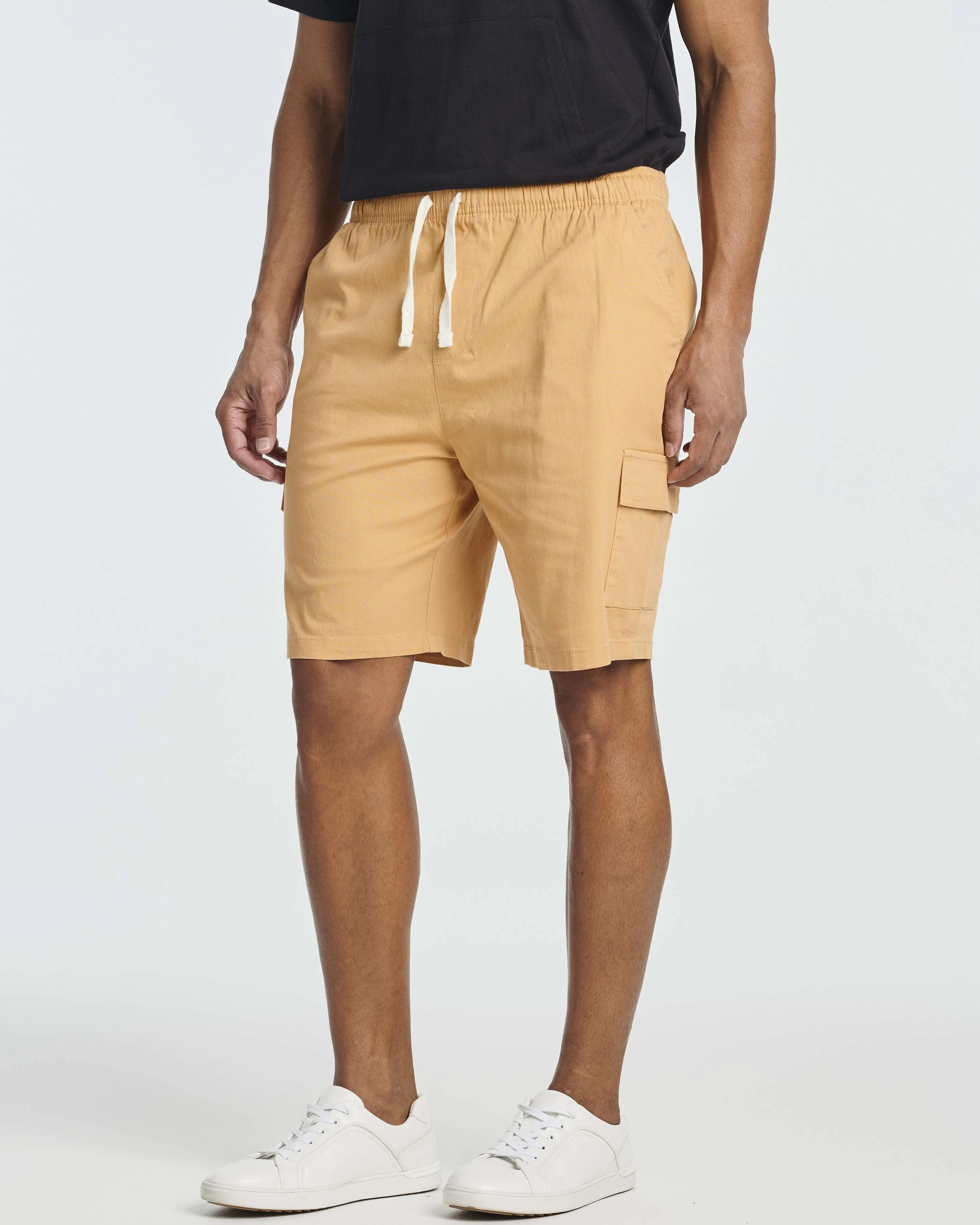 3 Pack: Men's 9 Elastic Waistband Cargo Shorts