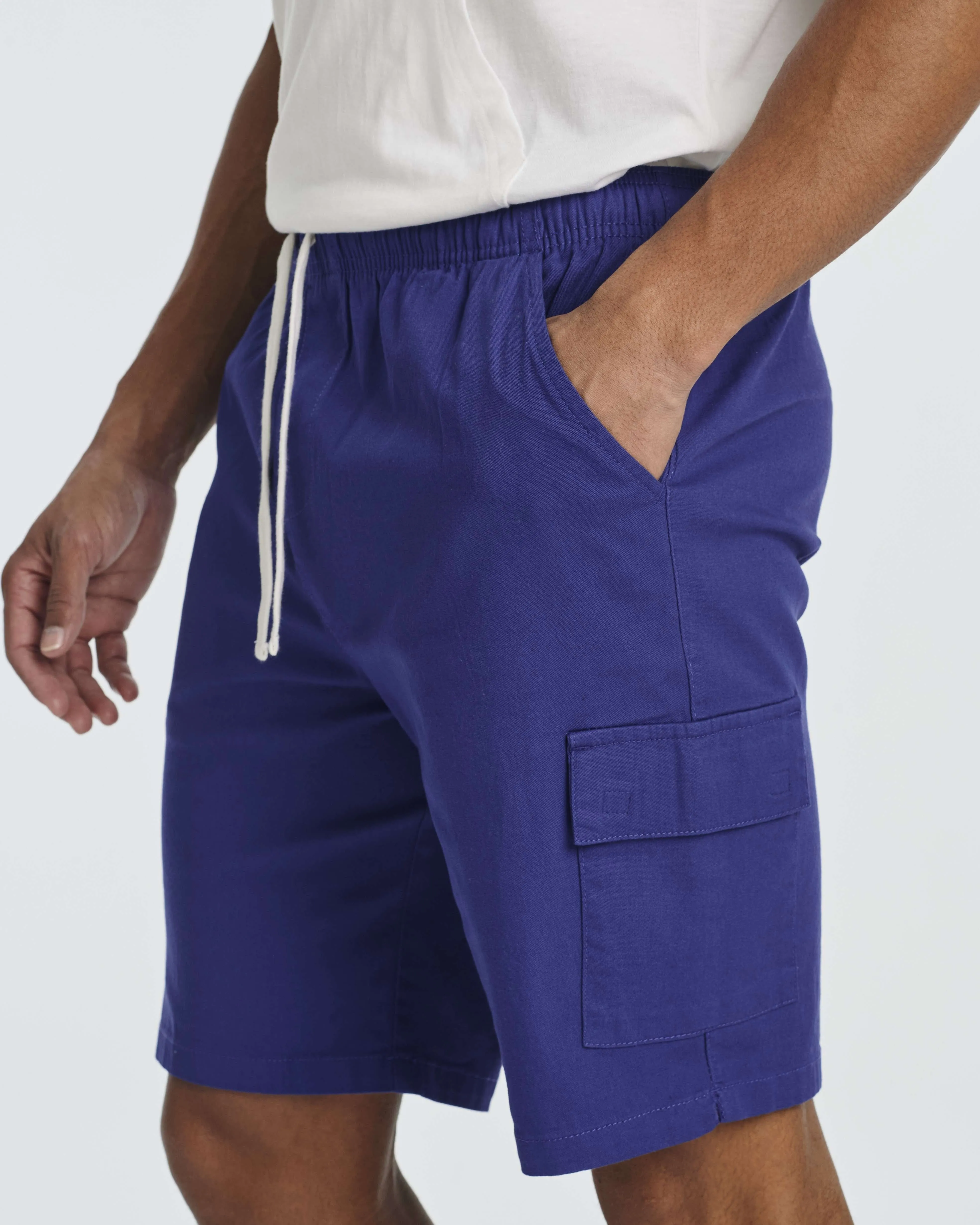 3 Pack: Men's 9 Elastic Waistband Cargo Shorts