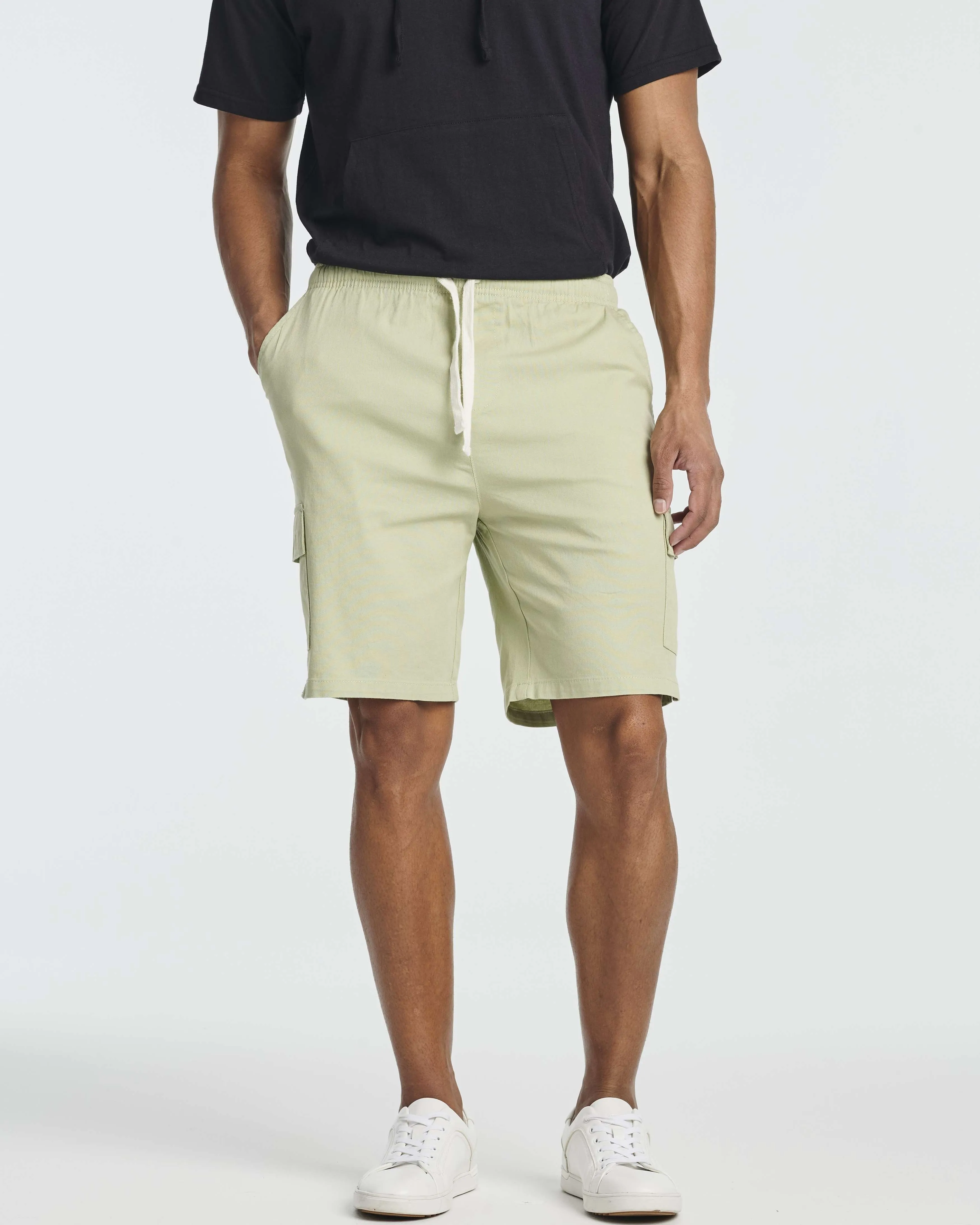 3 Pack: Men's 9 Elastic Waistband Cargo Shorts