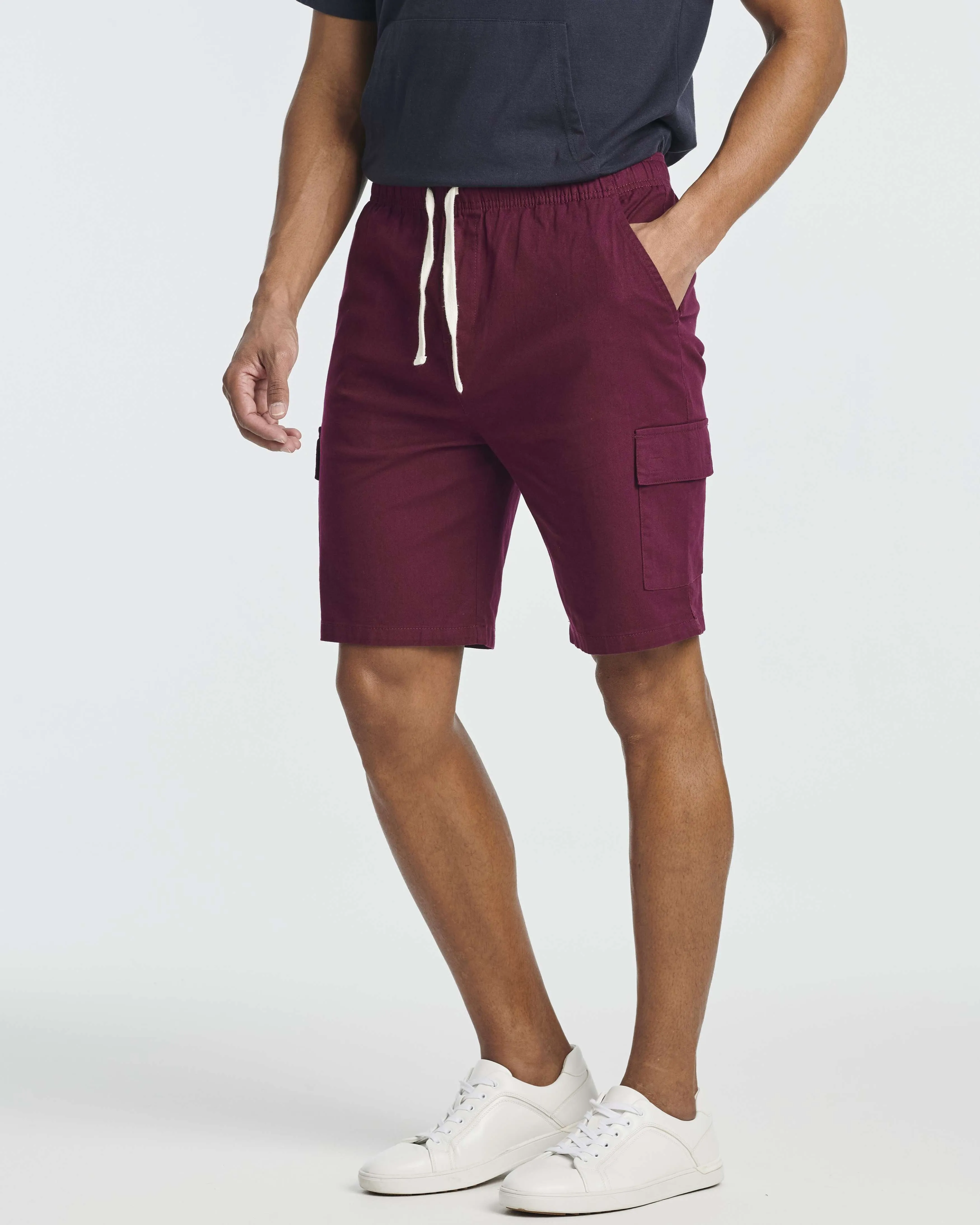 3 Pack: Men's 9 Elastic Waistband Cargo Shorts