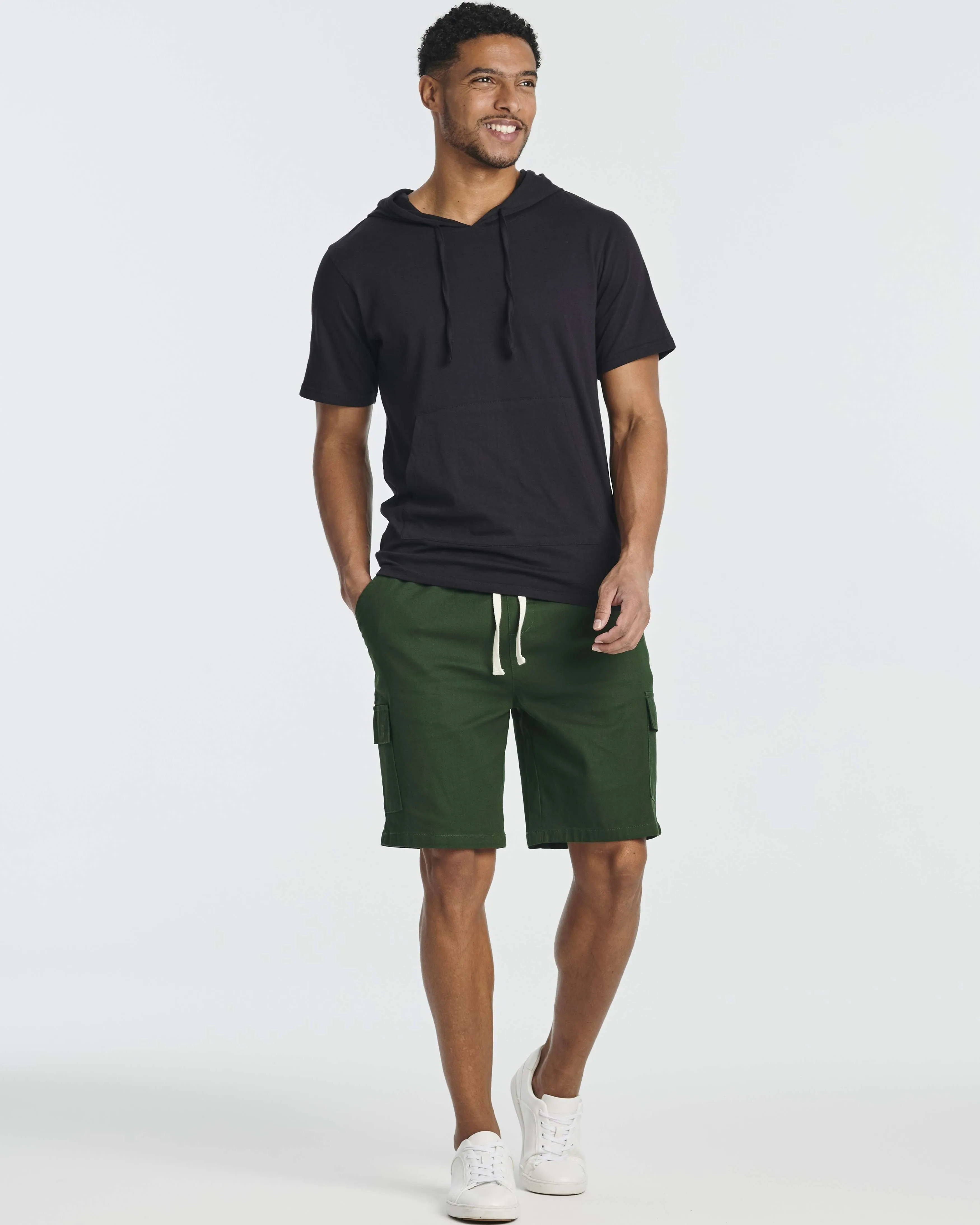 3 Pack: Men's 9 Elastic Waistband Cargo Shorts