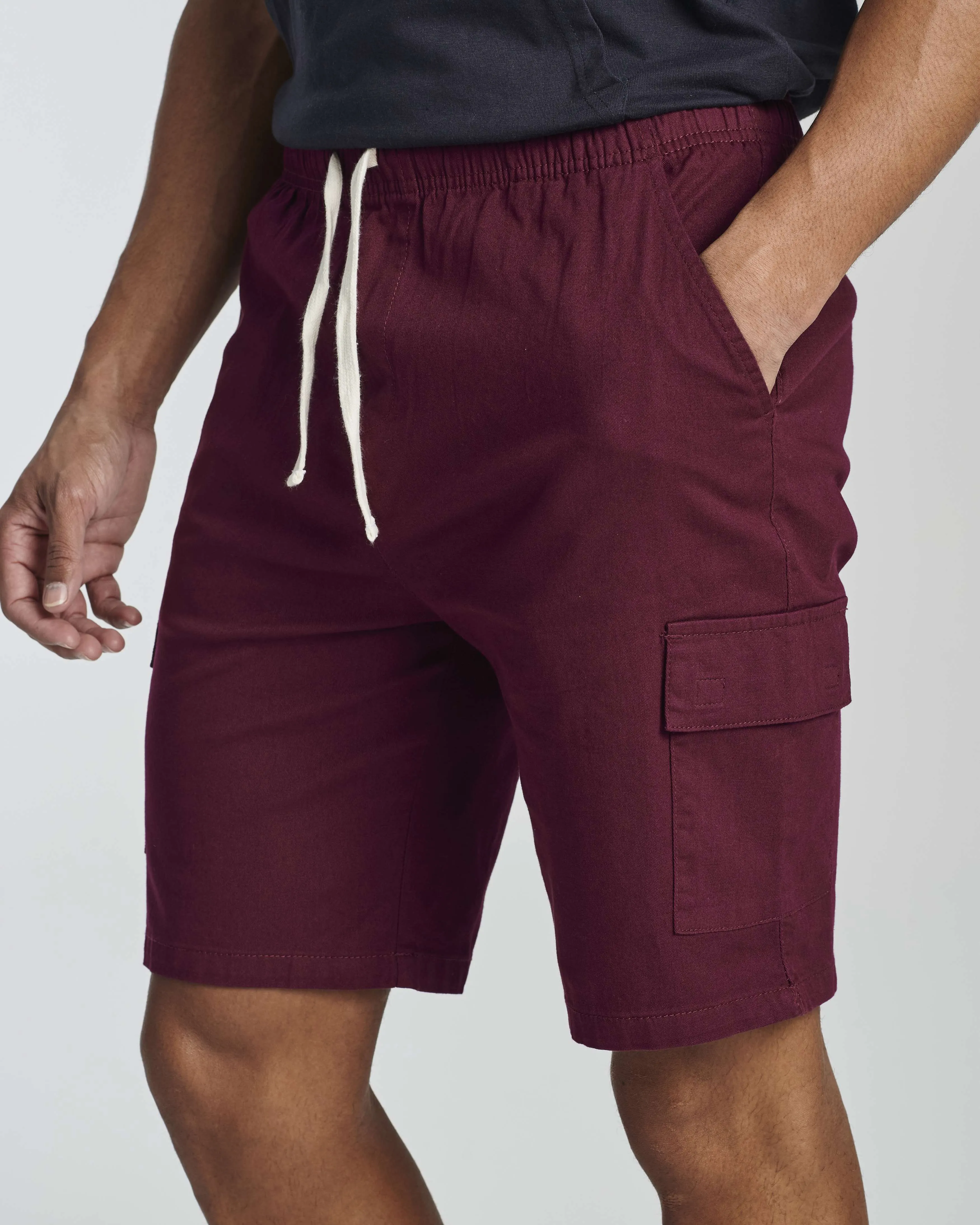 3 Pack: Men's 9 Elastic Waistband Cargo Shorts