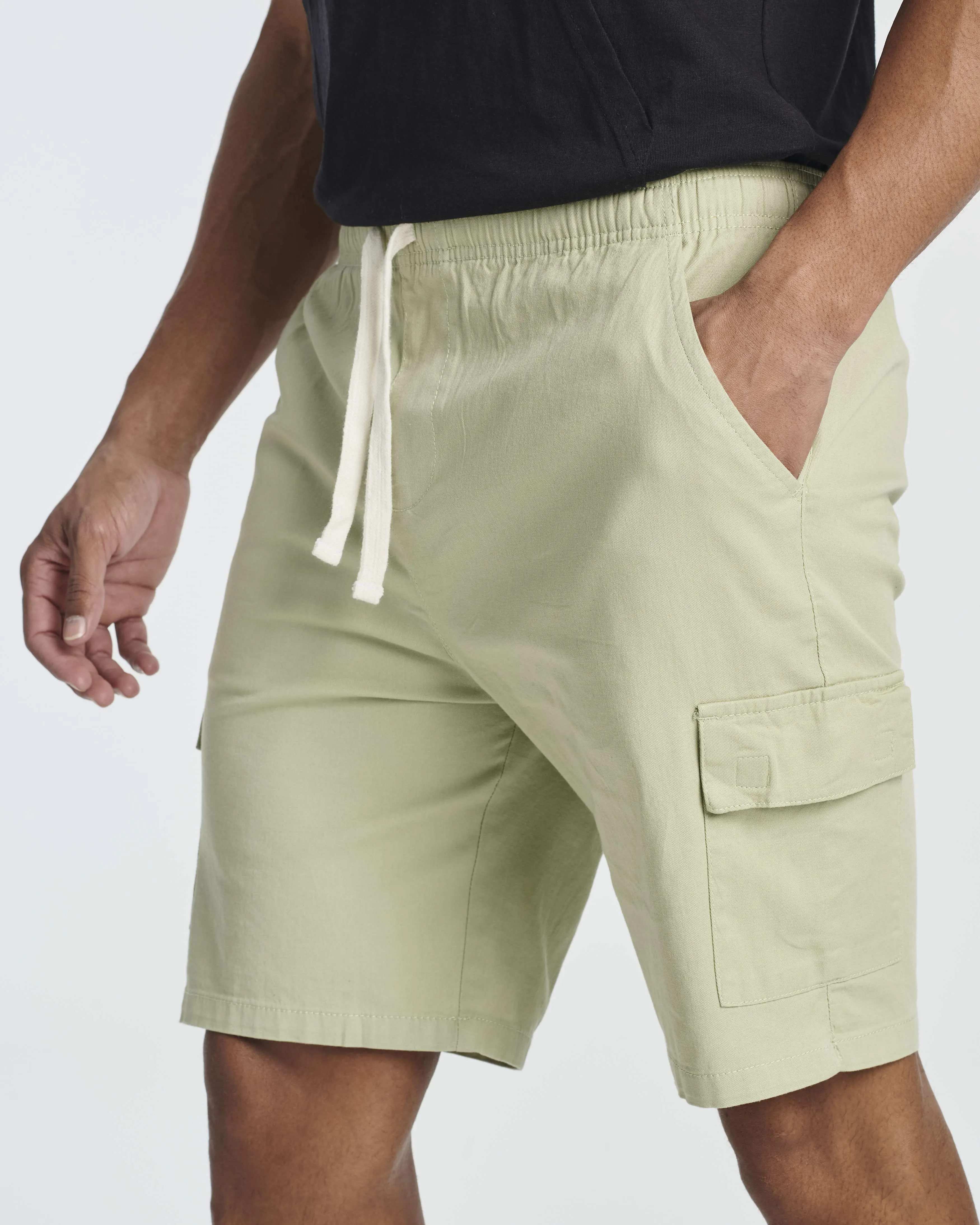 3 Pack: Men's 9 Elastic Waistband Cargo Shorts