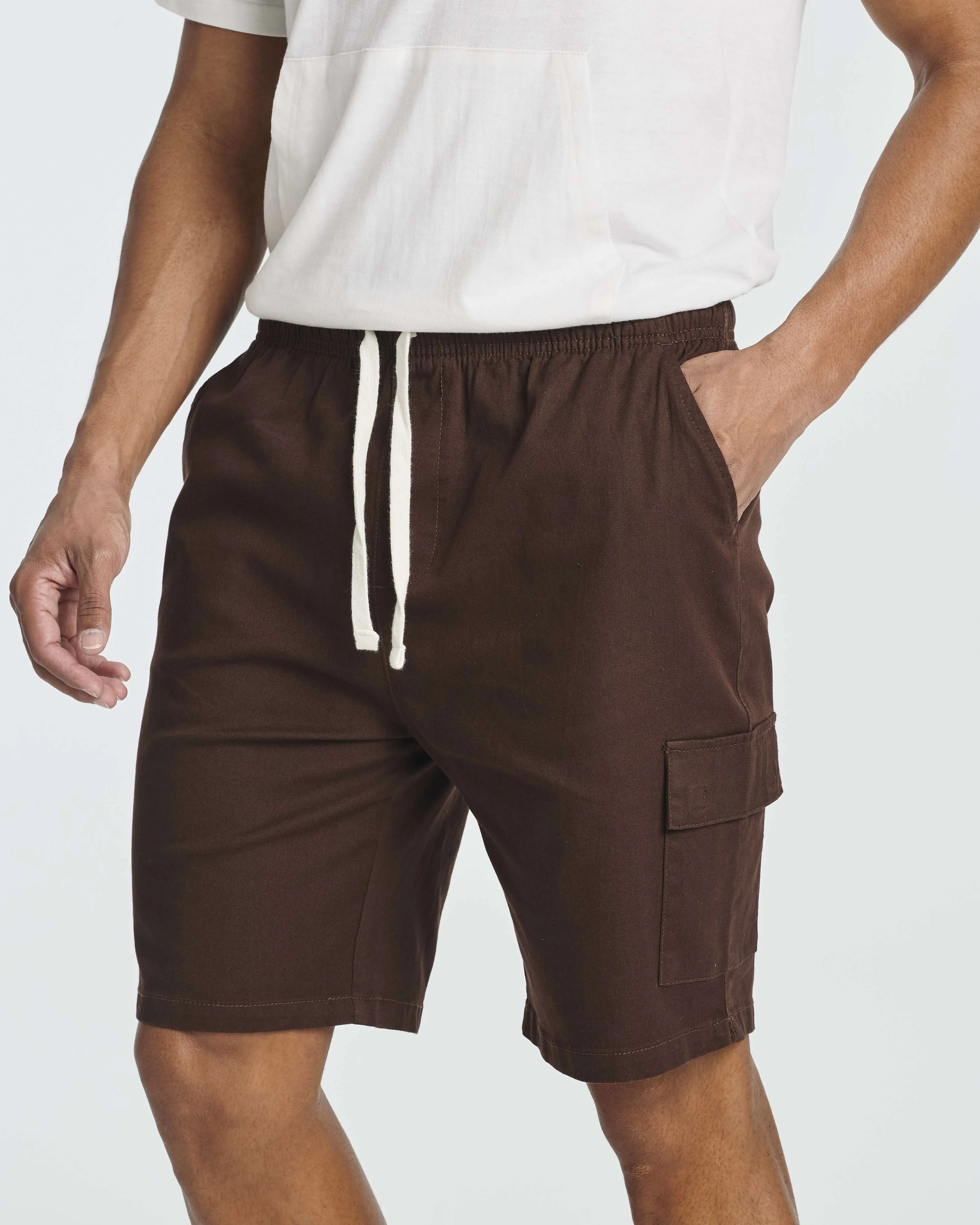 3 Pack: Men's 9 Elastic Waistband Cargo Shorts