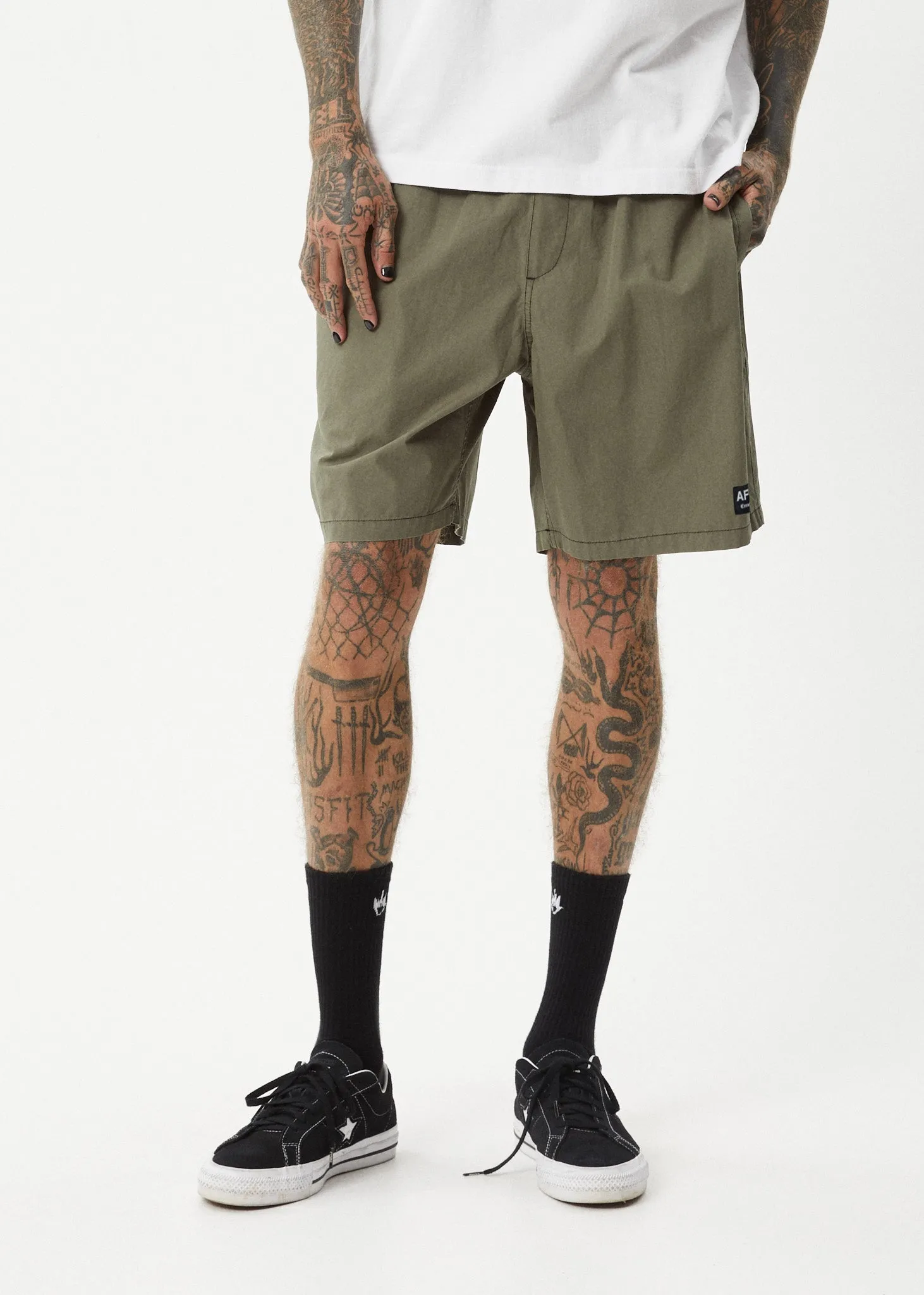 AFENDS Mens The Dopamine - Swim Short 18 - Olive