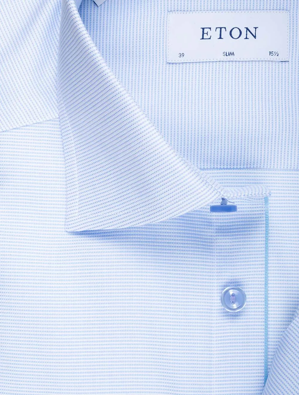 Blue Semi-Twill Contrast Button Slim Fit Shirt