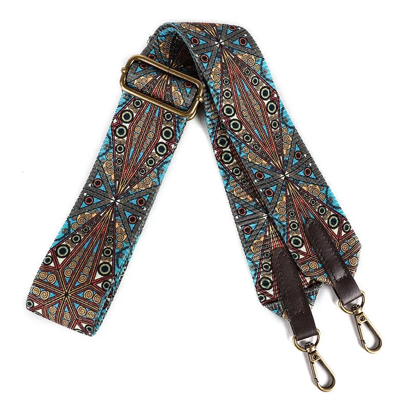 Boho Fabric Woven Wide Shoulder Strap