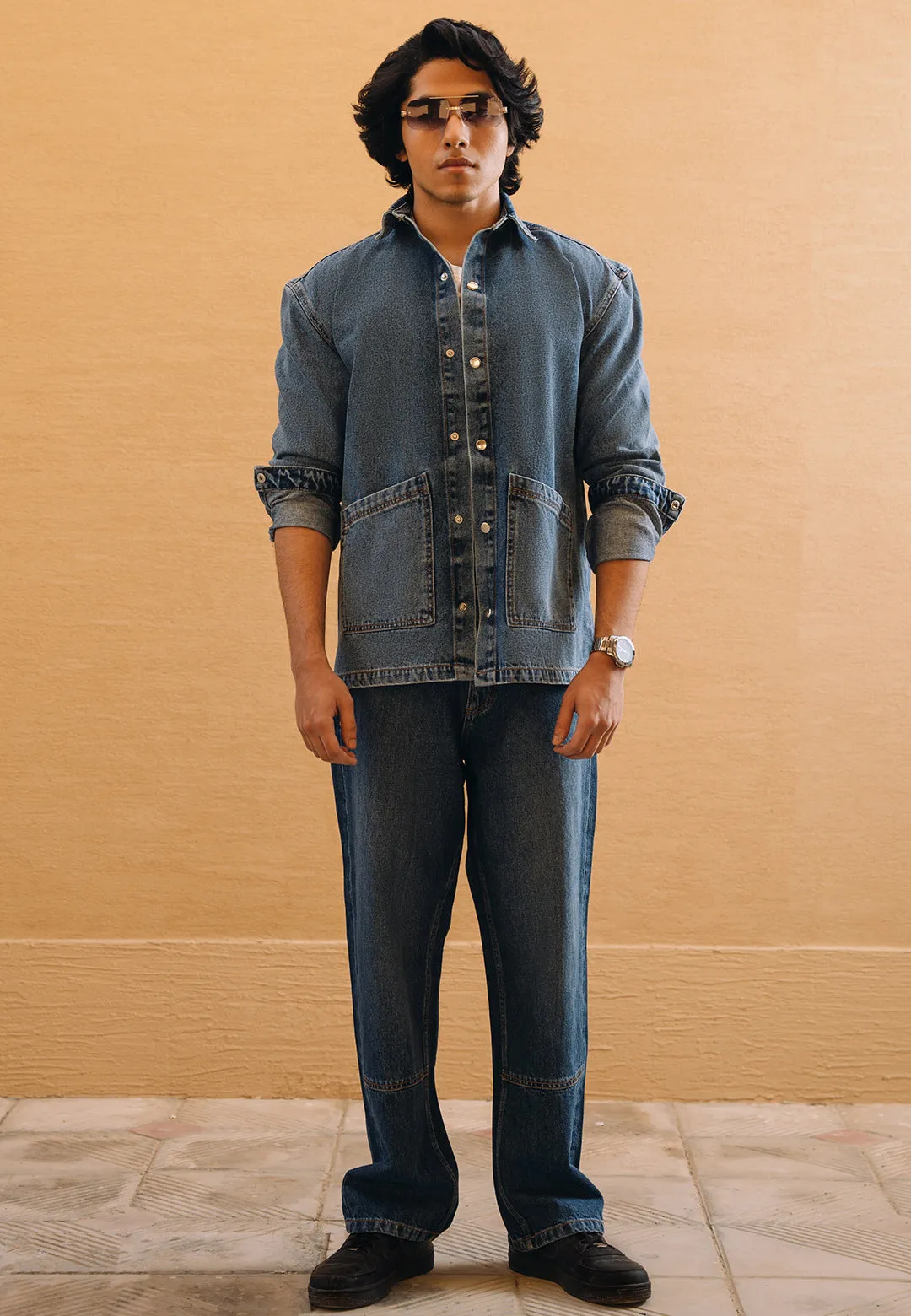 Denim Cross Pocket Shirt