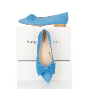 Dionne Extra-Wide Fit Flats - Blue Suede