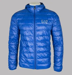 EA7 Quilted Down Hooded Jacket Mazarine Blue