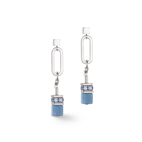 GeoCUBE® Fusion Chain earrings silver blue