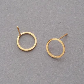 Gold Circle Stud Earrings