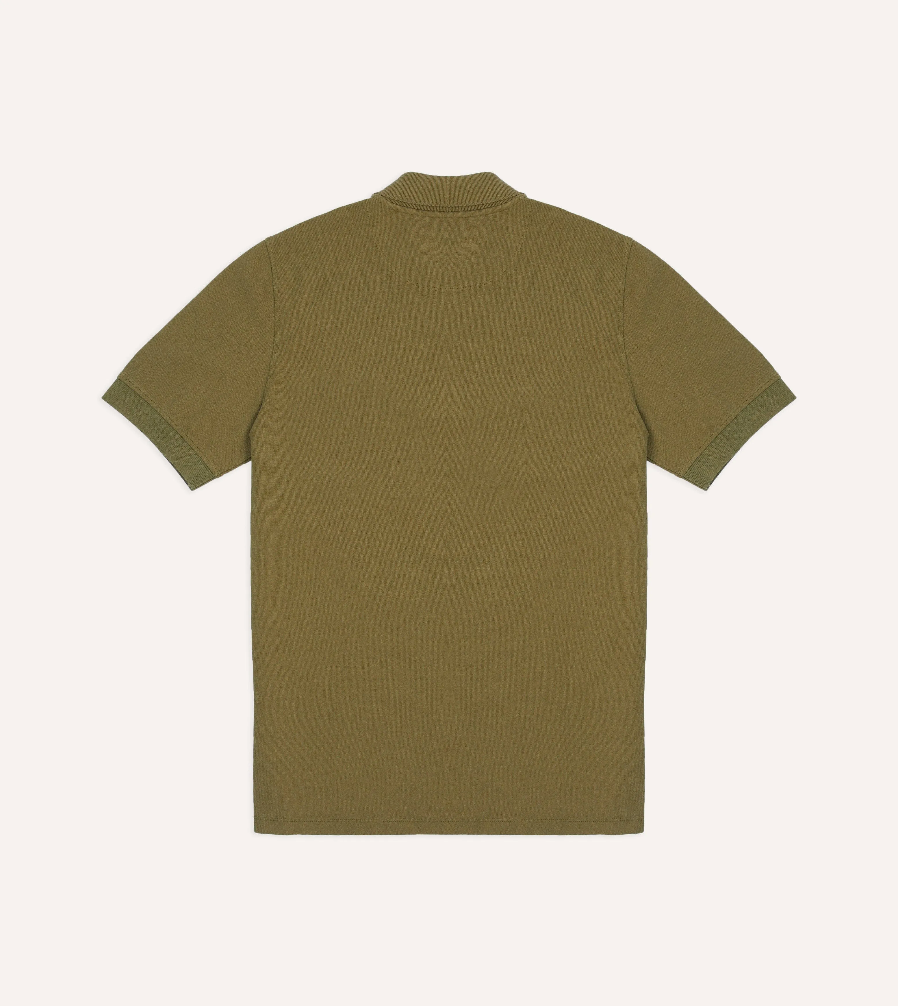 Khaki Piqué Cotton Polo Shirt