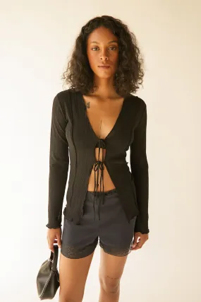 LONG SLEEVE TOP WITH FRONT TIES