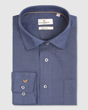 Luxe Formal Navy Textured Shirt - Delta