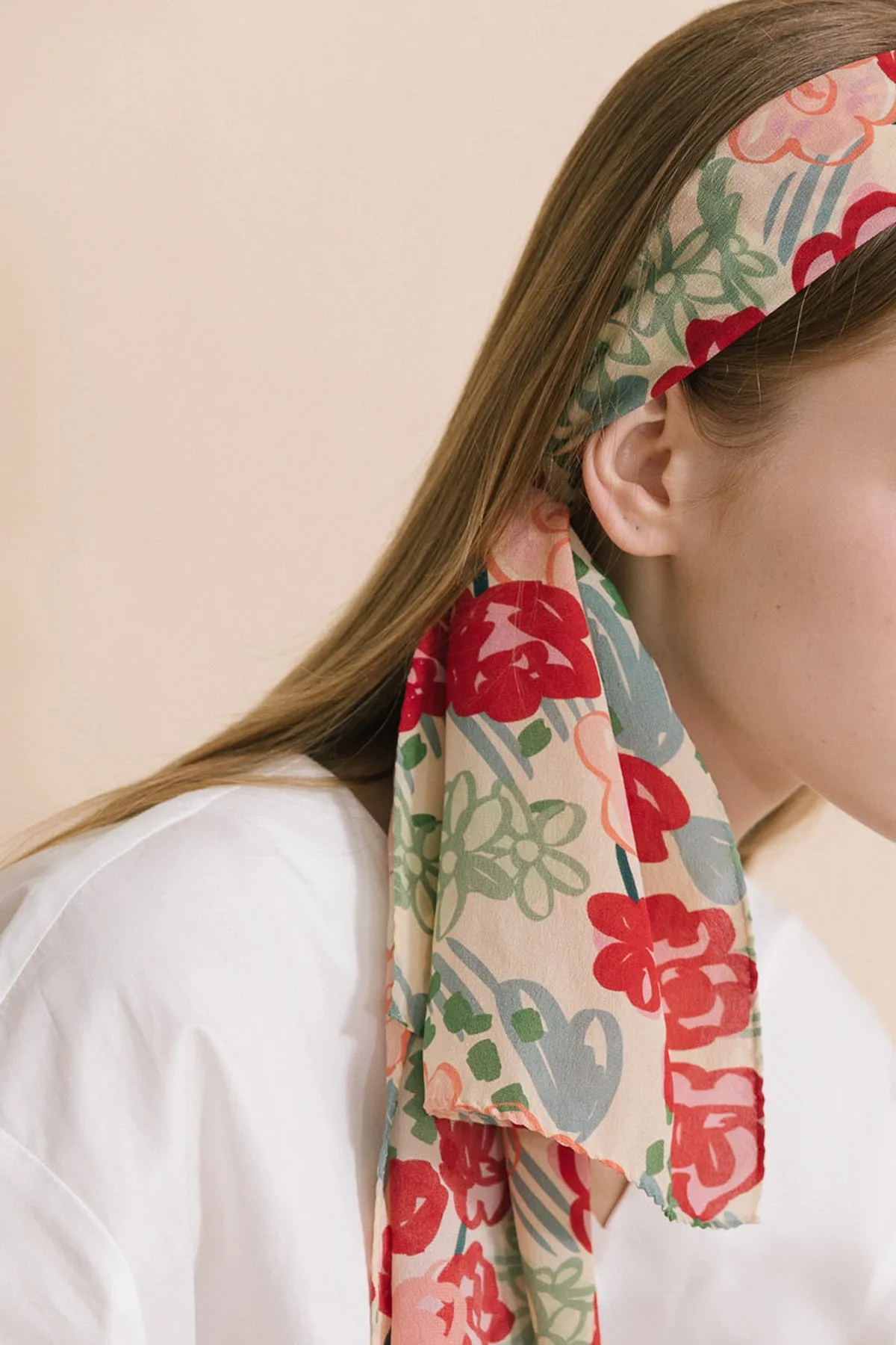 "Garden Chic" Silk Crepe Scarf - Floral