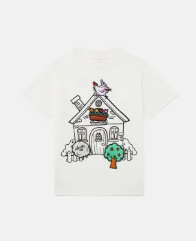 Stella Mccartney Kids White T-Shirt With House Print